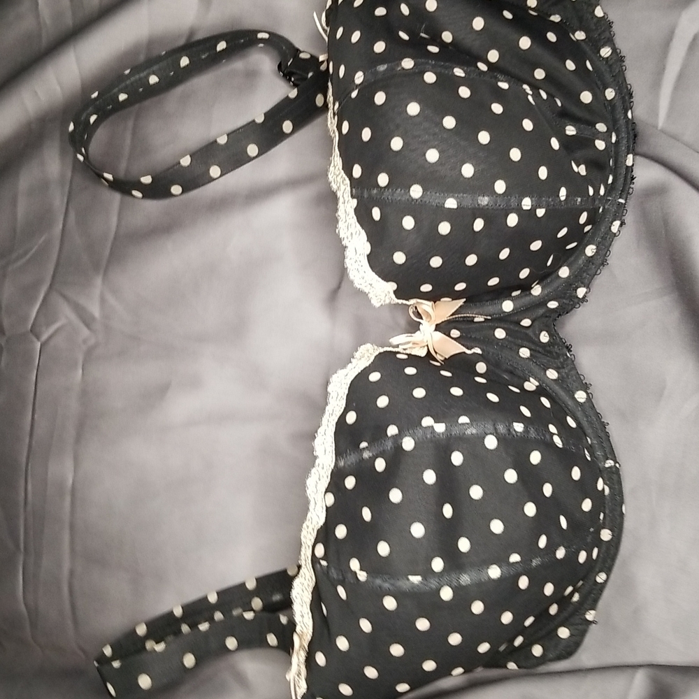 Freya black polka dot underwire bra